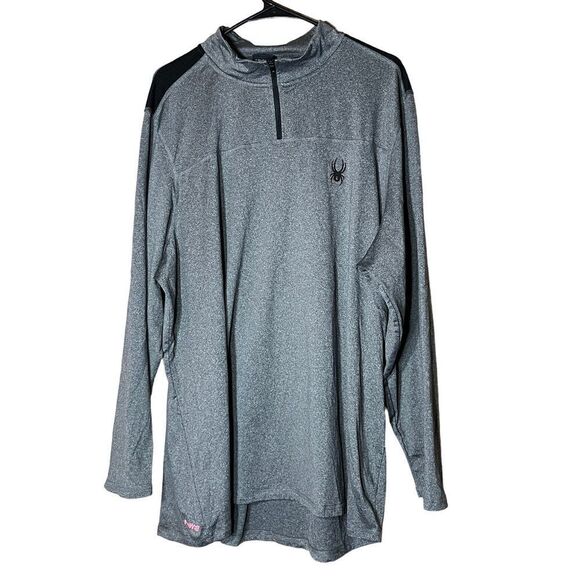 Spyder Active Men’s Performance ¼ Zip, Size XXL, Color Charcoal - Picture 1 of 10